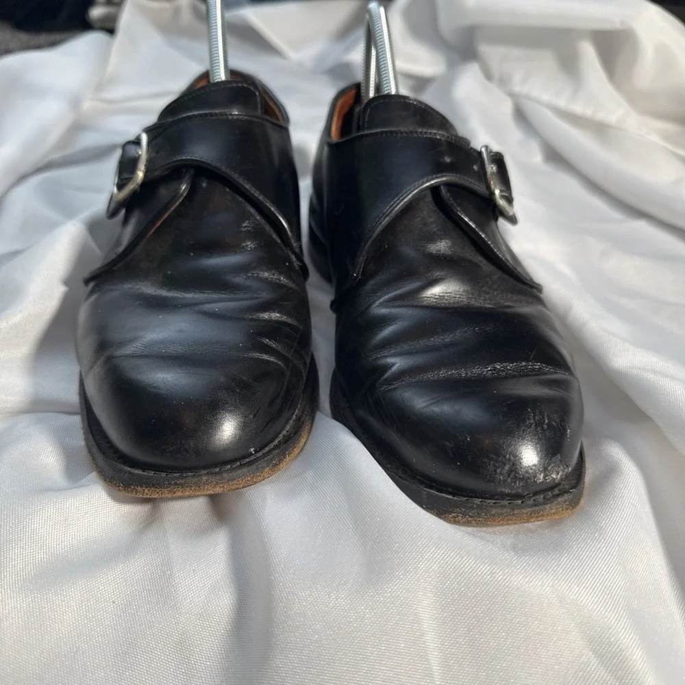 Allen Edmonds Garner Single Monk Strap Black Leather Mens Dress Shoes Size 10D